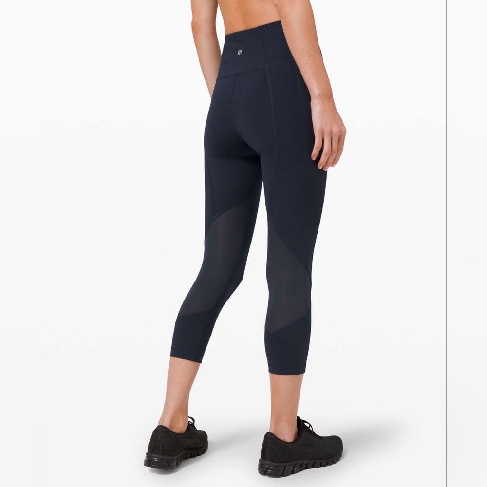 Lululemon 2020 Pace Rival High-Rise Crop 22" No-Zip Navy Blue Leggings Size US 4